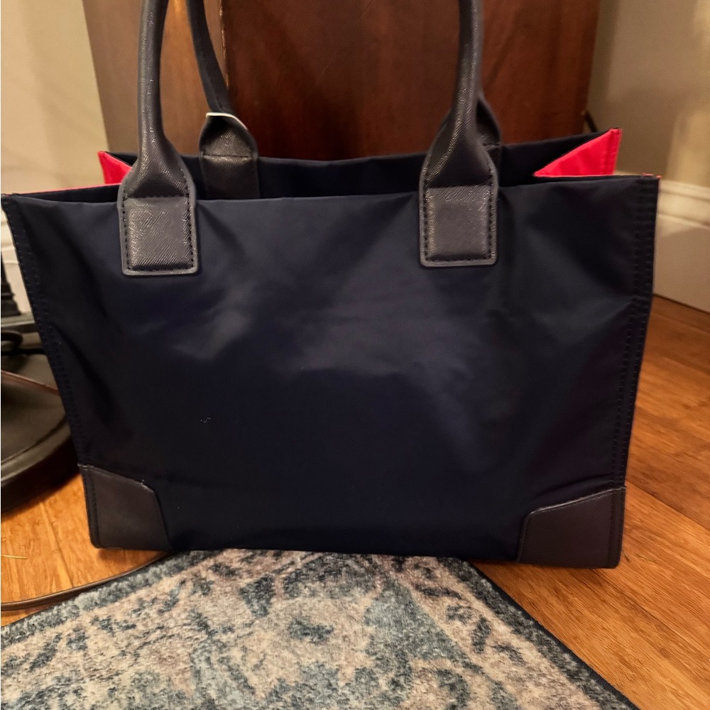 Tory Burch Black and Red Logo Tote - Picture 6 of 15